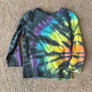 Cat & Jack White Long Sleeve Tie-Dyed